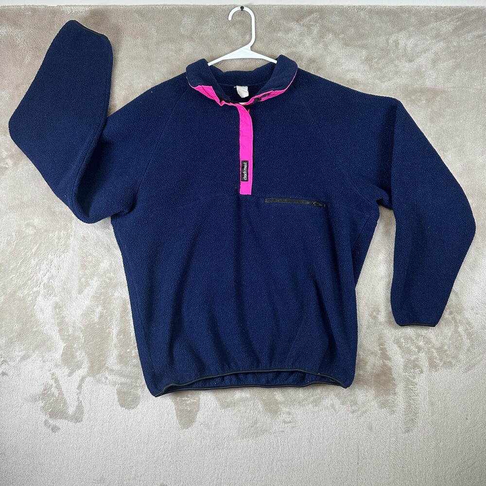 Vintage Chuck Roast Sweater Mens Medium Large Blue Pink Fleece Pullover 90s